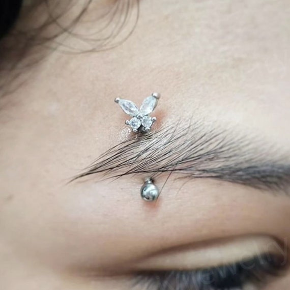 Diamond eyebrow ring deals