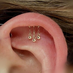 LOUISETTE - 18k gold beads piercing stud for helix and others – SÉBASTIENNE  JEWELRY