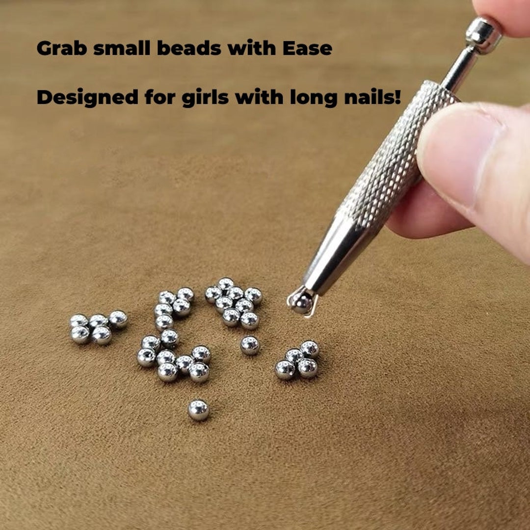 Pushin Syringe Style Quad Prong Small Bead Holder Piercing Tool, Bead