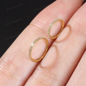 20G implante titanio CZ anillo de nariz / aro de fosa nasal brillante / anillo de nariz minimalista / aro de nariz de plata / joyería perforadora de nariz / aro de anillo de nariz0.8 8/10 mm Gold