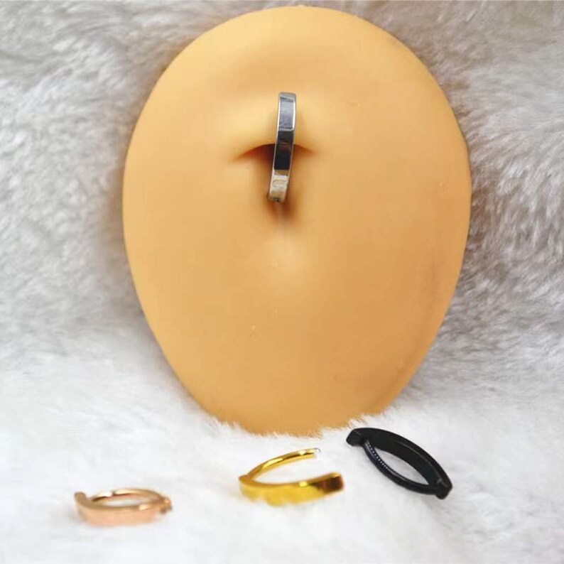 14G ASTM F136 Titanium Belly Button Clicker/ Minimalist Navel Etsy