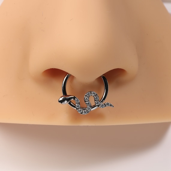 Titanium Septum Clicker Hoop Hinged Nose Cartilage Helix Segment Ring Plain  Bar | eBay
