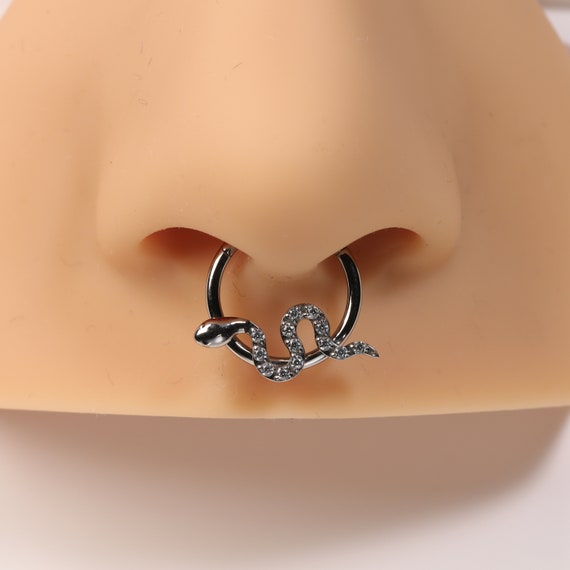 Titanium Septum Clicker Hoop Hinged Nose Cartilage Helix Segment Ring Plain  Bar | eBay