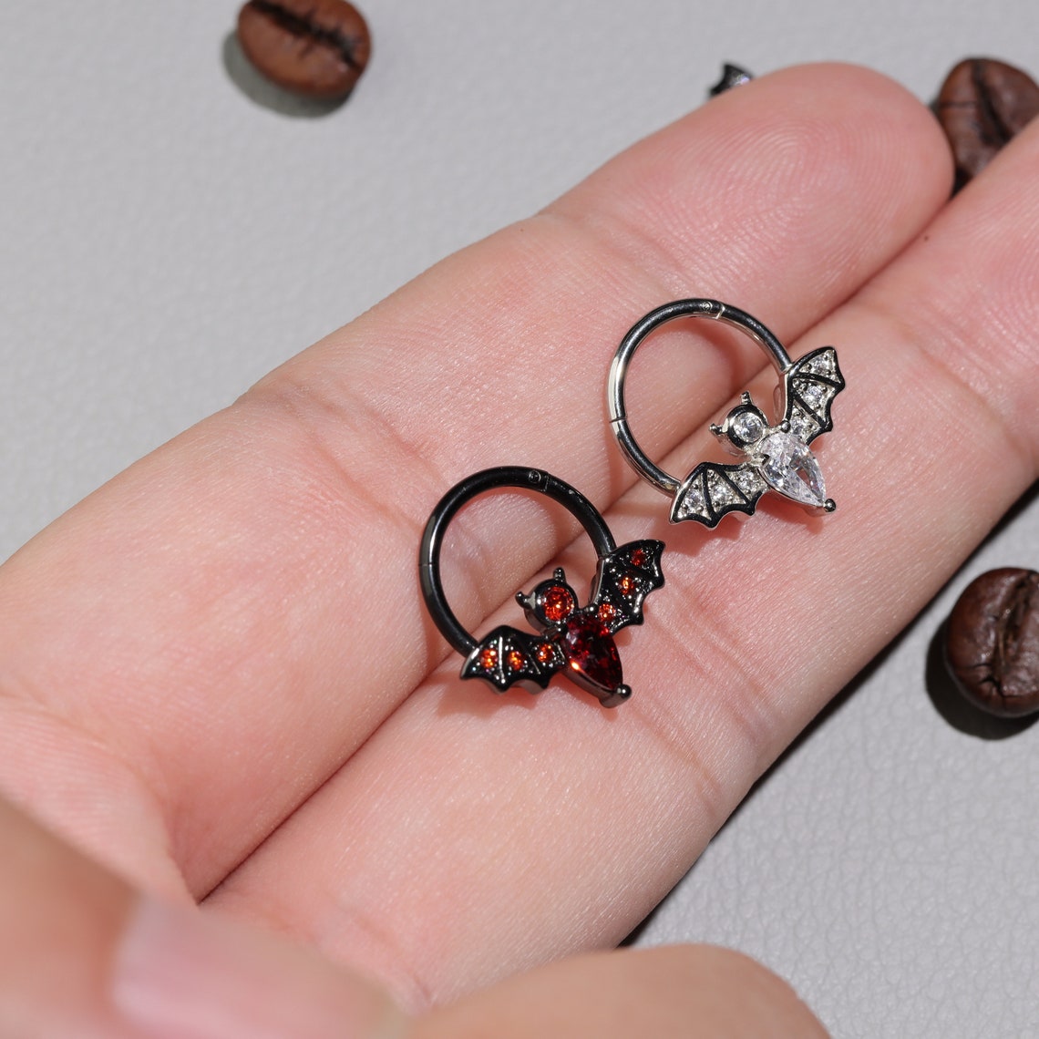 16G 316L Steel CZ Bat Septum Clicker Hoop/ Septum Ring Bat/ Etsy