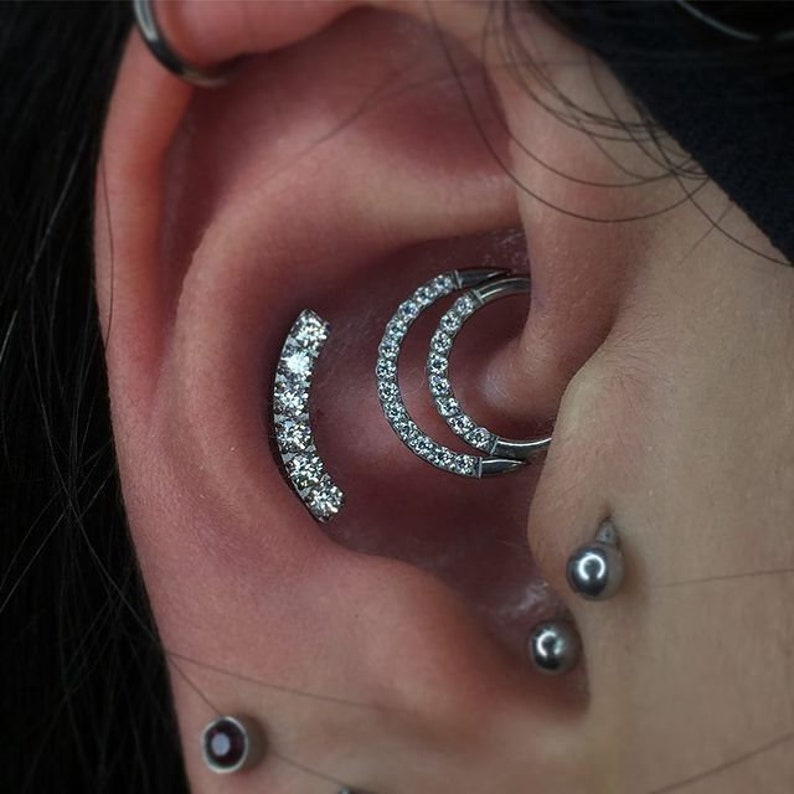 OUFER Septum Piercing 16G - 316L Edelstahl Mit Zirkonia, Klickverschluss, 8/10 Mm