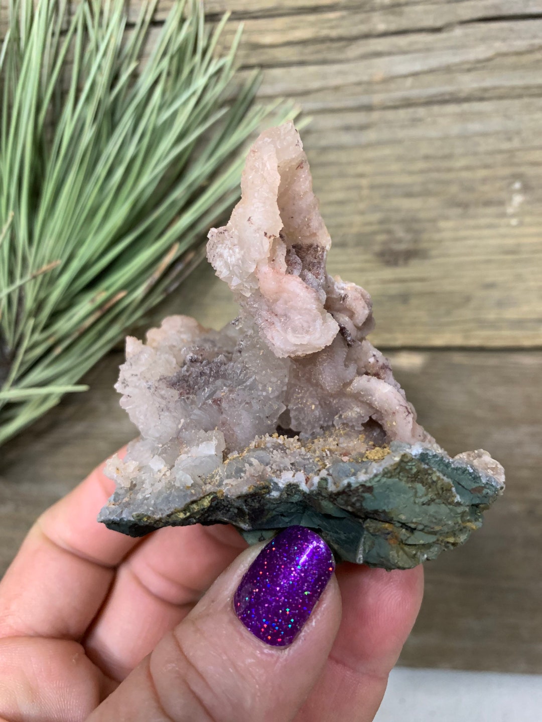 Pink Amethyst Partial Geode/ Oddity Specimen/ Natural Crystal/ Stone of