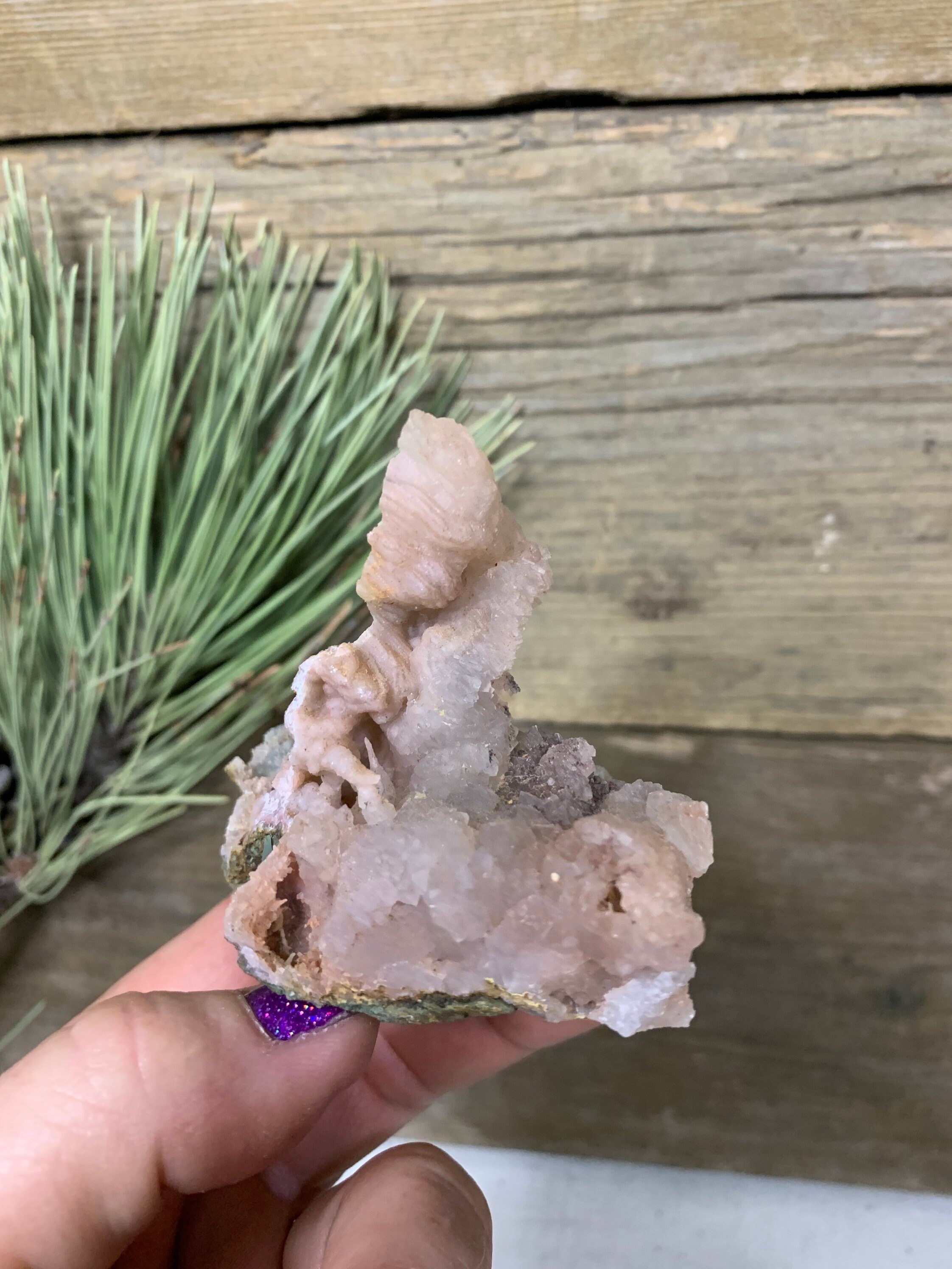 Pink Amethyst Partial Geode/ Oddity Specimen/ Natural Crystal/ Etsy