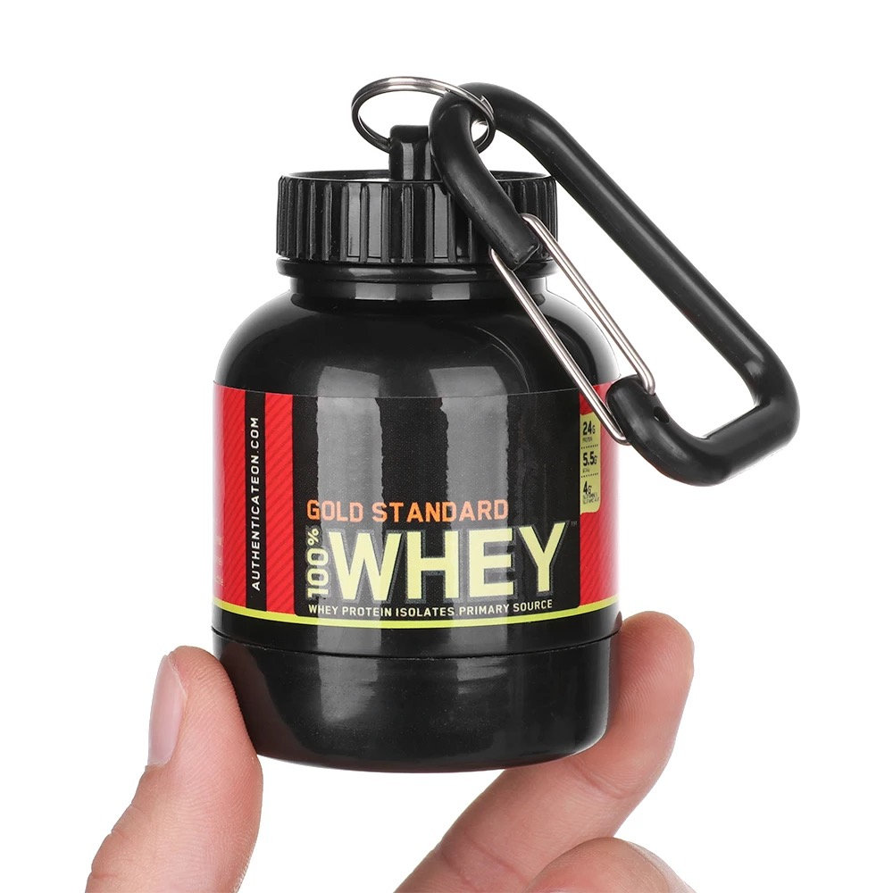 Portable Key Chain Mini Whey Protein Shaker Holder Container FREE