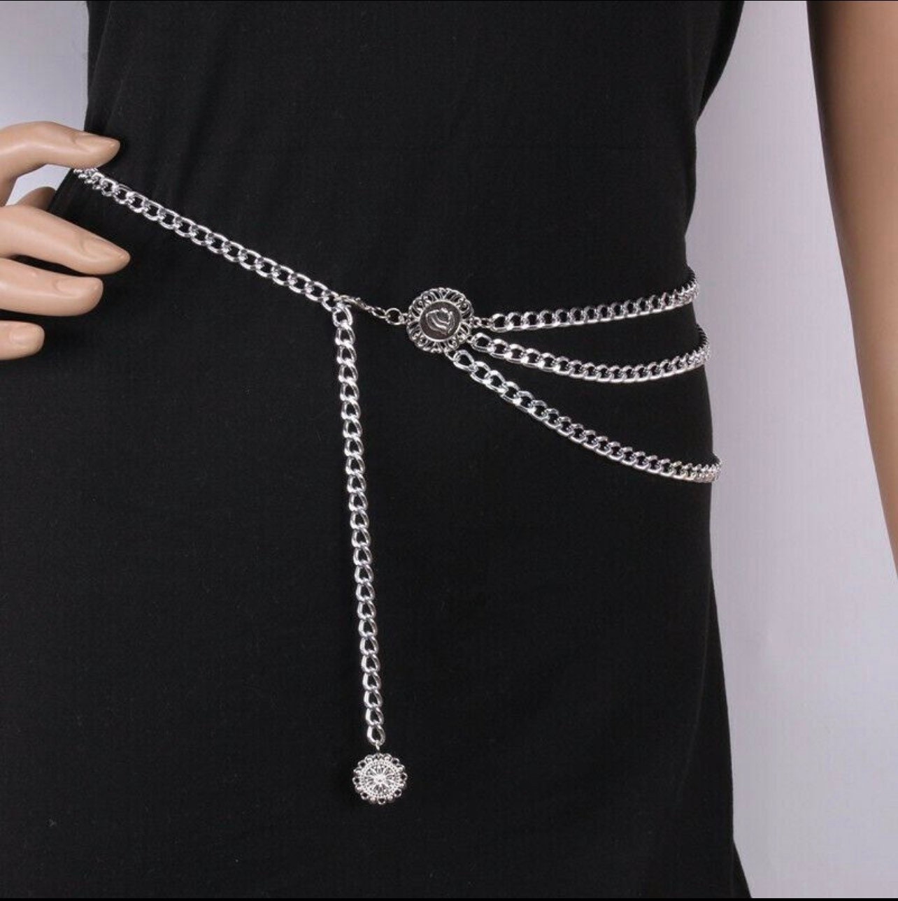 Womens Chain Belt Silver and Gold Waist Belt Great Quality 