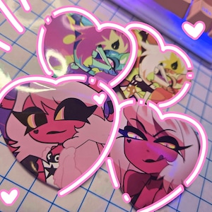 HelluvaBoss Heart Shaped Button Pins