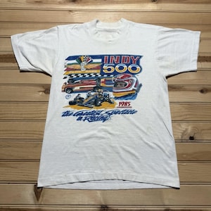 Vintage 1985 IndyCar 500 Racing T-Shirt, Indianapolis 500 Shirt, Indy 500 Racing Shirt, Indianapolis 500 Fan, Indianapolis 500 Tee