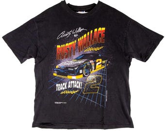 Vintage 90s Rusty Wallace NASCAR Racing T-Shirt, Rusty Wallace Shirt, 90s Nascar Shirt, 90s Nascar Tee, Gift For Father, Gift For Mother