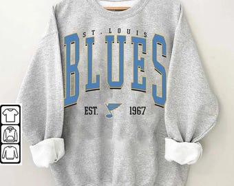 Vintage 90s ST. Louis Blue Hockey Sweatshirt, ST. Louis Blue Vintage T-shirt, St. Louis Blue  Sweater, St. Louis Blue Hokcey Fan Shirt