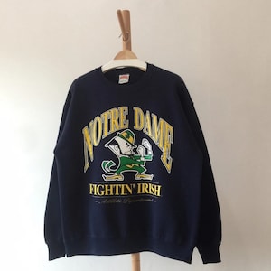 Vintage 90s Notre Dame Fighting Irish Crewneck Sweatshirt - Etsy