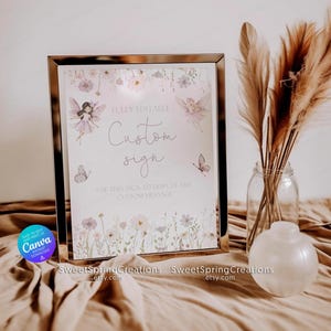 Fairy First Birthday Custom Sign: Enchanted Garden (Digital Download) image 2