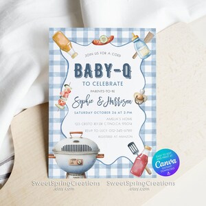 Editable Baby-Q Baby Shower Invitation Template Backyard Couples Baby Sprinkle, BBQ Party SSC_00207 image 10