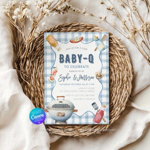 Editable Baby-Q Baby Shower Invitation Template Backyard Couples Baby Sprinkle, BBQ Party SSC_00207 image 7