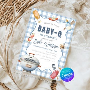 Editable Baby-Q Baby Shower Invitation Template Backyard Couples Baby Sprinkle, BBQ Party SSC_00207 image 11