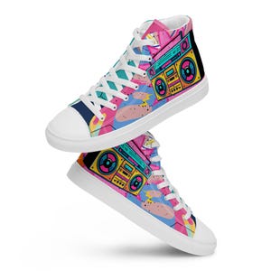 Women’s retro boombox high top canvas shoes