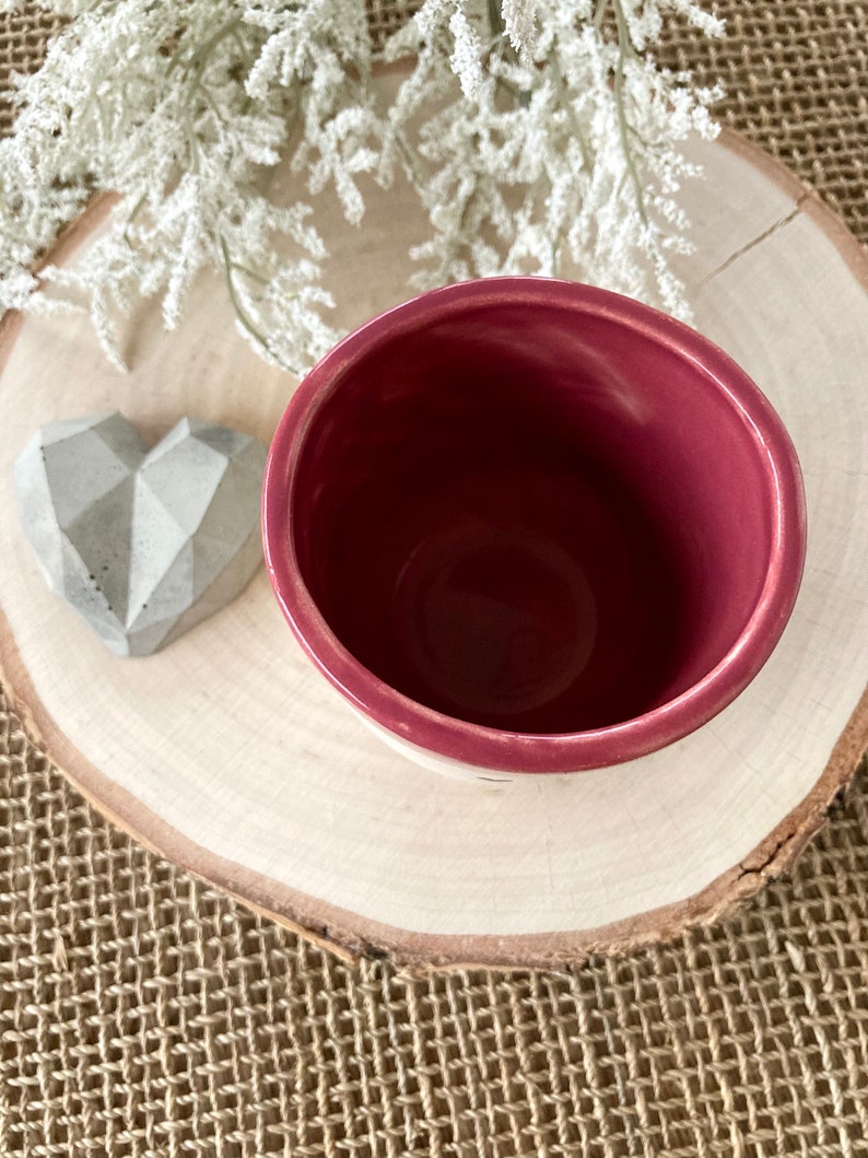 Keramik Becher // Becher handgemacht mit Herz // Tasse getöpfert rot // Tasse mit Herz // Tasse aus Ton Bild 2