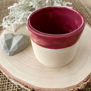 Keramik Becher // Becher handgemacht mit Herz // Tasse getöpfert rot // Tasse mit Herz // Tasse aus Ton Bild 3