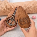 Personalized Sewing Scissor Box with Scissors - Handmade Wooden Keepsake Case for Crafters