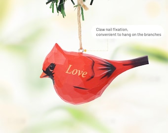 Handmade Northern Cardinal Christmas Ornament  – Rustic Hanging Tree Decoration for Holiday Decor – Unique Xmas Decoration,Gift Bird lover