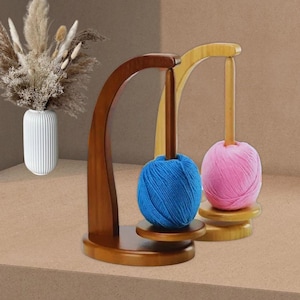 Magnetic yarn holder for knitting and crochet,Crochet Yarn Ball Spinner,Rotating Magnetic Wooden Yarn Holder,Wood Yarn Rack,Knitting Lovers