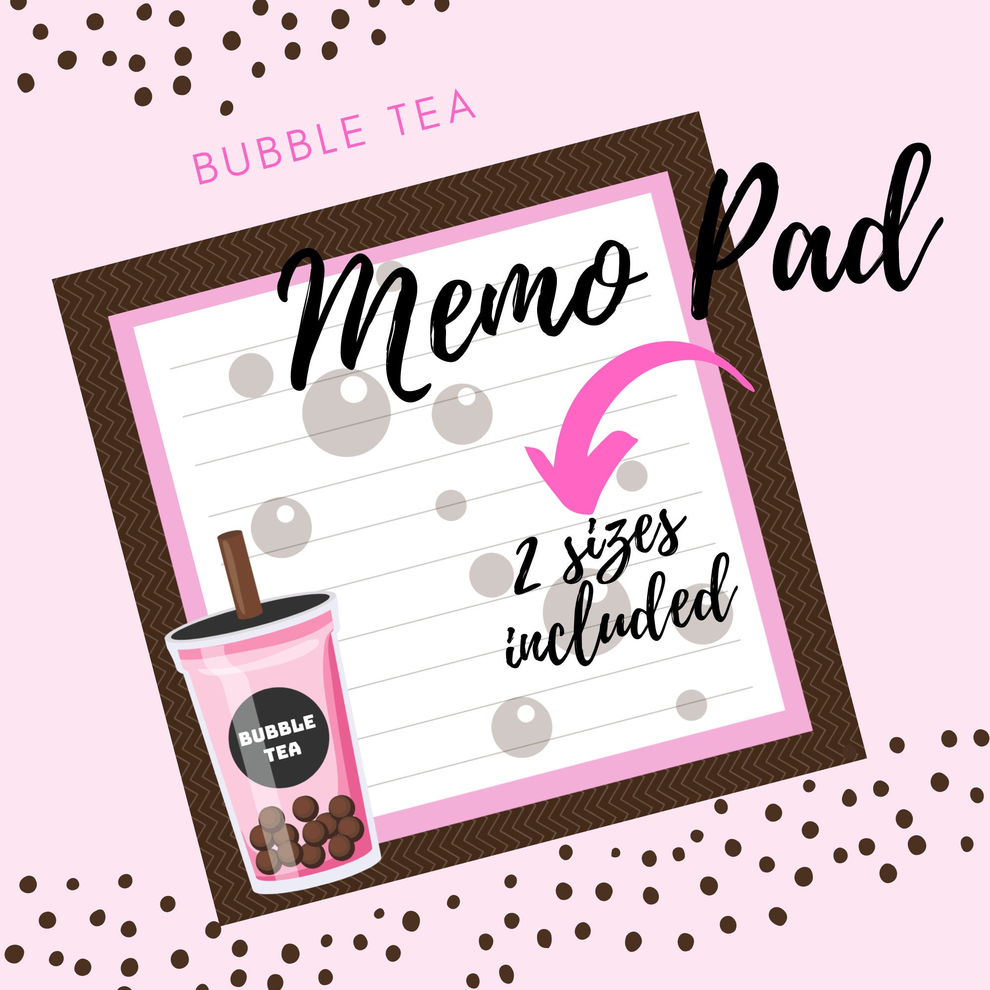 Bubble Tea | Digital Download | Printable Notes | Printable Memo Sheet ...