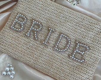Personalised Bride Clutch Holiday Hen do bag destination wedding