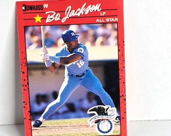 rare 1990 donruss baseball cards Bo Jackson ALL Star Card #650 Vintage NM Every crease Most Expensive 1990 Donruss Baseball