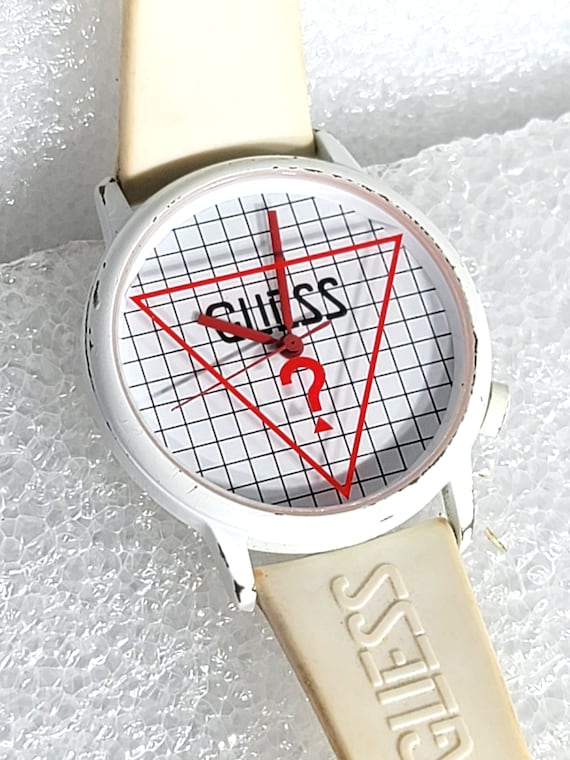 Guess Watch 1990s Water Resistant Red Triangle Qu… - image 1