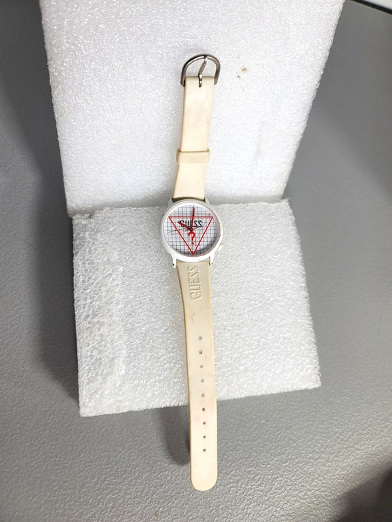 Guess Watch 1990s Water Resistant Red Triangle Qu… - image 3