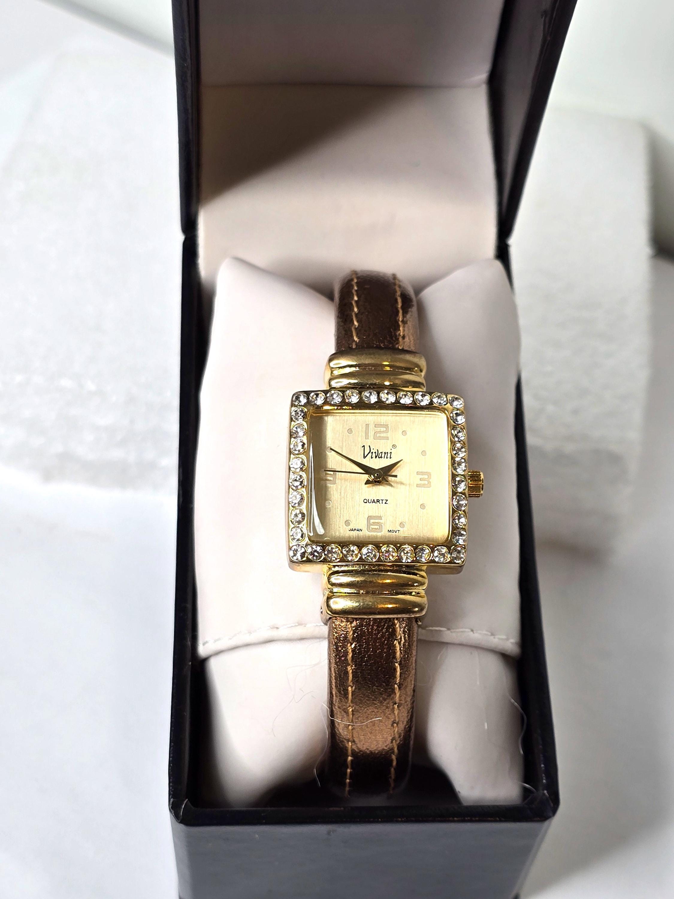 Vintage Vivani Accutime Gold Tone Stainless Quartz Square Face Watch Japan Movt s-l1200.jpg main image 2