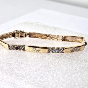Vintage Sterling Silver Bracelet with Gemstones