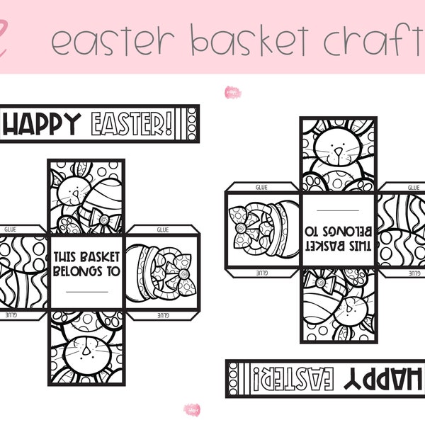 Easter Basket | Simple Easter Basket Printable | Easter Craft Toddlers | Simple Easter Craft for Kids | Easter Craft Download |