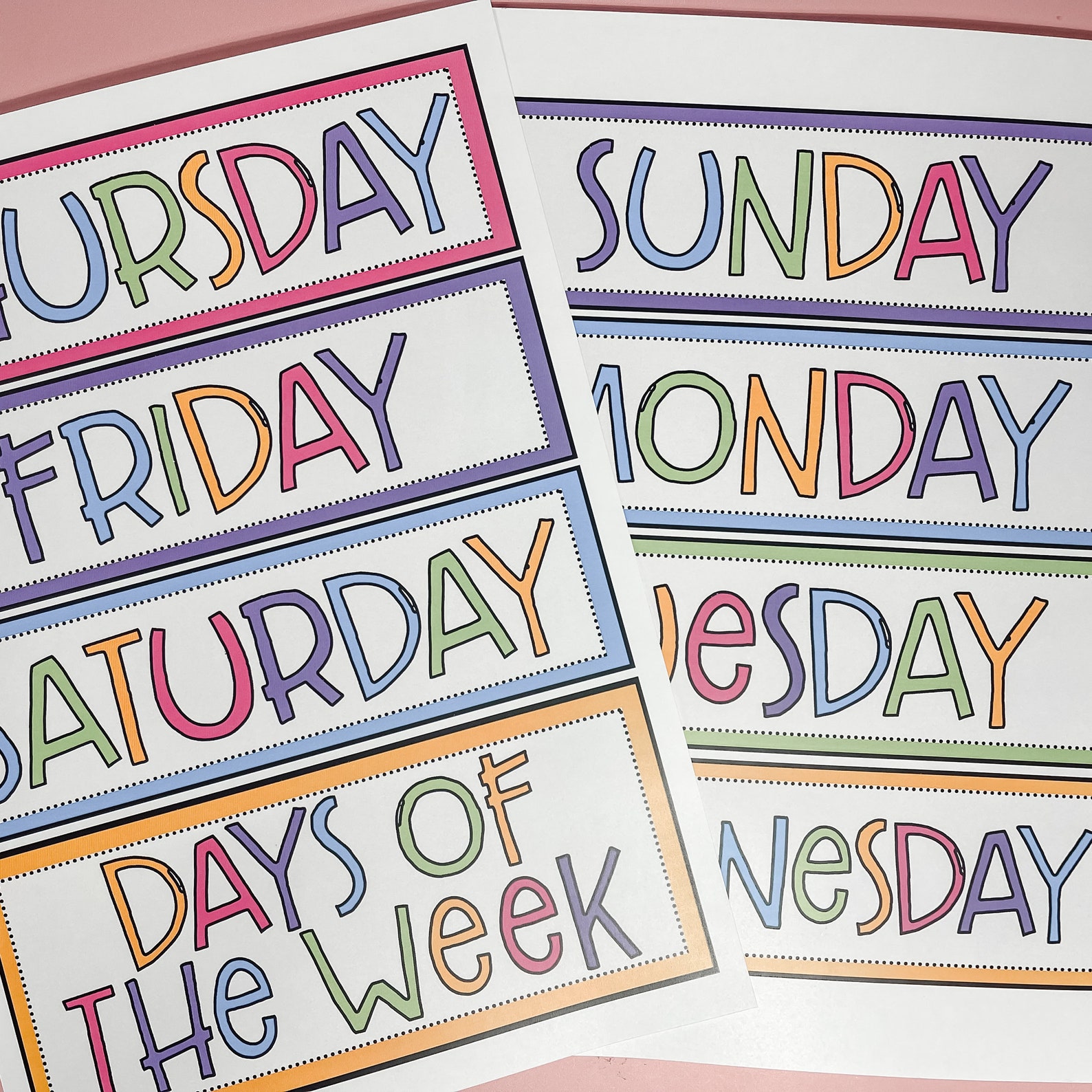 Days of the Week Days of the Week Printable Days of the Week Chart Days