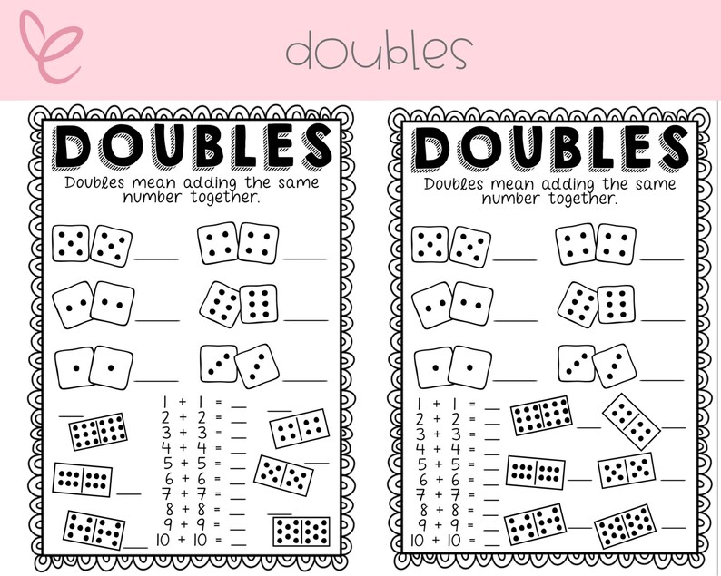 Doubles Maths Game Maths Resources Digital Download Etsy