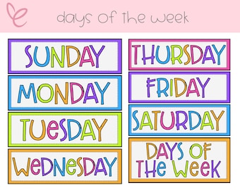 Days of the Week | Days of the Week Printable | Days of the Week Chart | Days of the Week Chalkboard | Days of the Week Chart |
