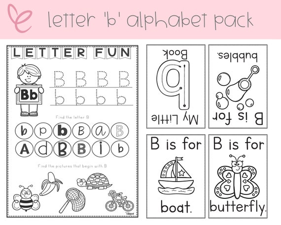 Letter B Alphabet Pack  Alphabet Worksheets  Digital