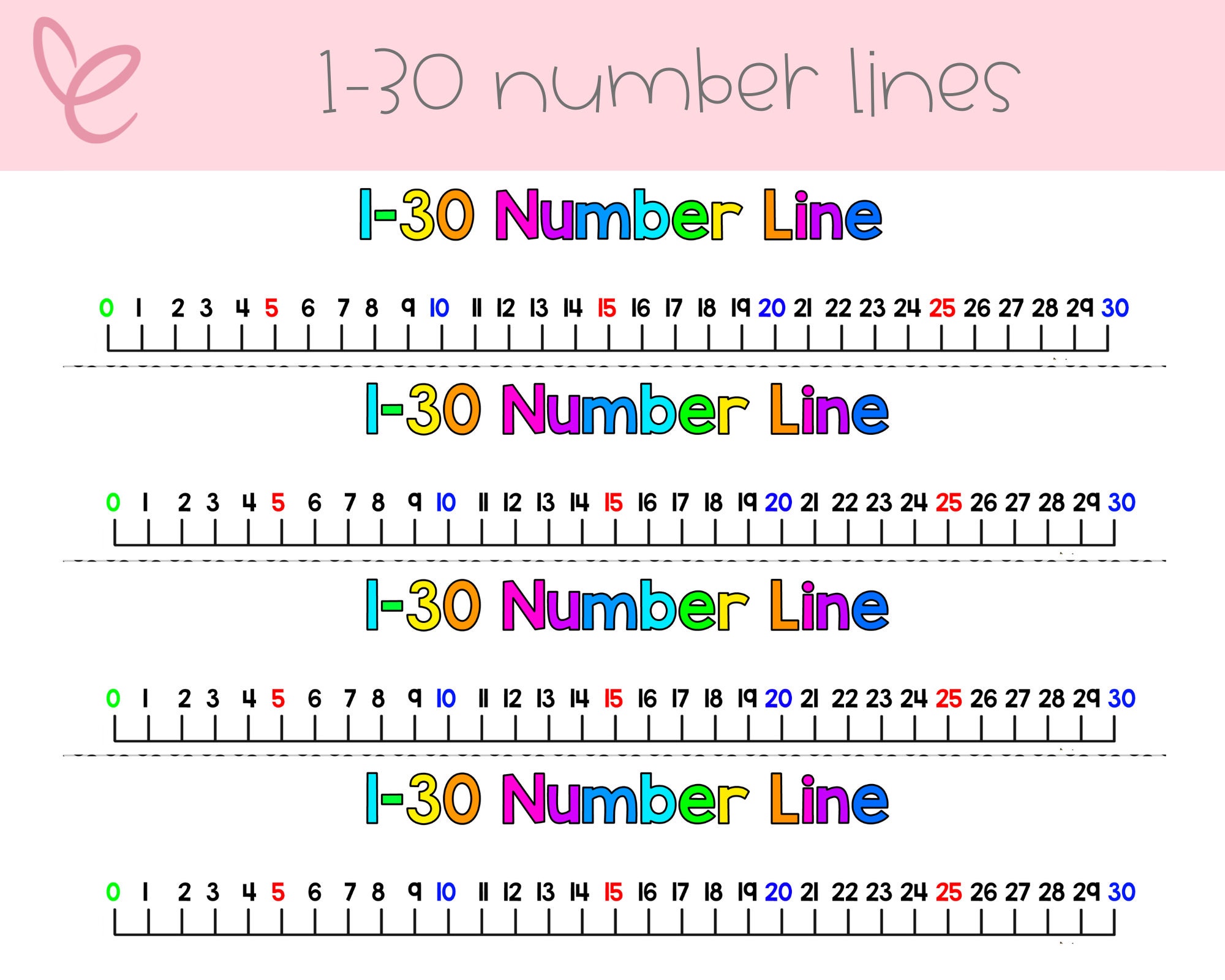 1 30 Number Lines Etsy 1-30-number-lines-etsy