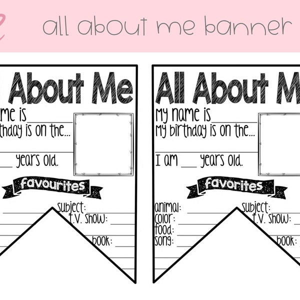 All About Me Banner | Classroom Display | Digital Download | Bulletin Board Display | Classroom Resource | Teacher Resource | Back to School