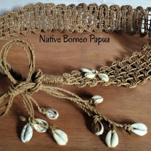 Papua Belt, Agel belt , cowrie belt,natural belt, bohemian belt, Handmade belt art, woven belt, Weaving belt, Gift MOM, Gift for her, Gifts