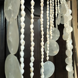 Capiz Shell Curtain: 20 Strand Boho Doorway Divider, Ocean Decor