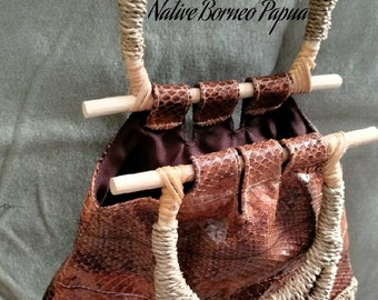 Natural Handbag,water snake skin hand bags,traditional woven bag, shoulder bags, woven bags, Gift for her, Handmade bag, party bag, Gifts