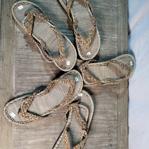 Buy 1 get 5 of Handmade sandals, Straw Sandals Bohemian, raffia shoes, barefoot sandals, Beach shoes, Hotel slippers, bridal shoes, Gift