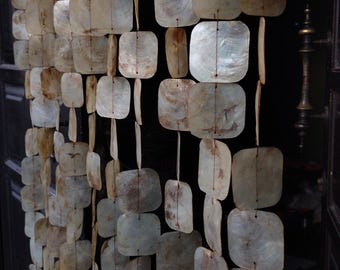 Sulapa,Antique capiz shells curtains ,Shell Curtain for Doorway: Window Curtains,Ocean Breeze,Shell Door,Boho Garland,Shell Room Divider