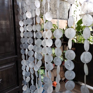 Capiz Shell Curtain: Boho Doorway Divider, Beach Decor