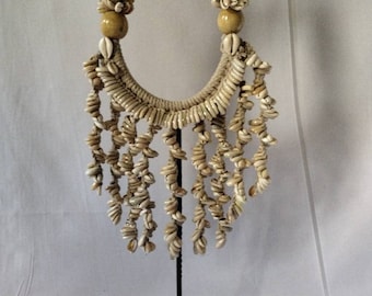Papua Cowrie Shell Necklace: Tribal Goddess Decor, Handmade Jewelry