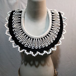 Black & White Seashell Necklace: Papuan Handmade Statement Piece